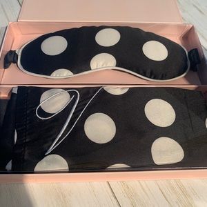 Victoria’s Secret silky black & white eye mask & (1) pillow case. New in box